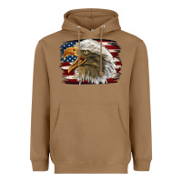 Toasted Coconut American Flag Eagle Heavyweight Hoodie - LillyAllenDesigns