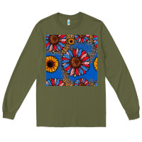 Army Green usa sunflowers seamless pattern Long Sleeve Tee - HRA Design Shop