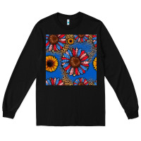 Black usa sunflowers seamless pattern Long Sleeve Tee - HRA Design Shop