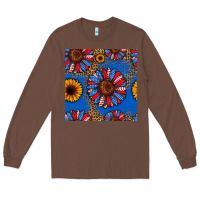 Chestnut usa sunflowers seamless pattern Long Sleeve Tee - HRA Design Shop