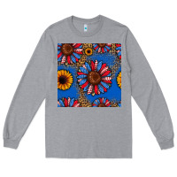 Heather Grey usa sunflowers seamless pattern Long Sleeve Tee - HRA Design Shop