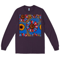 Plum usa sunflowers seamless pattern Long Sleeve Tee - HRA Design Shop
