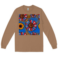 Toasted Coconut usa sunflowers seamless pattern Long Sleeve Tee - HRA Design Shop