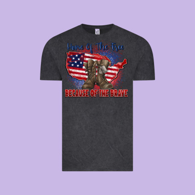 Home Of The Free Because Of The Brave Vintage Tee Designed By Zillion Design Studio