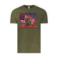 Vintage Olive home of the free because of the brave Vintage Tee - Zillion Design Studio