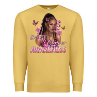 Antique Gold breast cancer awareness afro woman Premium Sweatshirt - NancyCooperArtShop