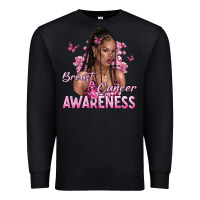 Black breast cancer awareness afro woman Premium Sweatshirt - NancyCooperArtShop