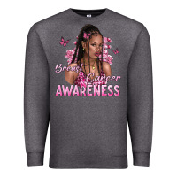 Charcoal Heather breast cancer awareness afro woman Premium Sweatshirt - NancyCooperArtShop