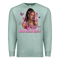 Seafoam breast cancer awareness afro woman Premium Sweatshirt - NancyCooperArtShop