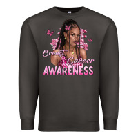 Smoke breast cancer awareness afro woman Premium Sweatshirt - NancyCooperArtShop