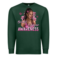 Sports Green breast cancer awareness afro woman Premium Sweatshirt - NancyCooperArtShop