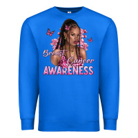 True Royal breast cancer awareness afro woman Premium Sweatshirt - NancyCooperArtShop