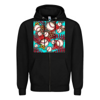 Black baseball leopard turquoise sunflower seamless pattern Zipper Hoodie - JahusDesignShop