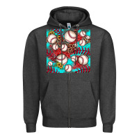 Charcoal Heather baseball leopard turquoise sunflower seamless pattern Zipper Hoodie - JahusDesignShop