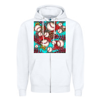 White baseball leopard turquoise sunflower seamless pattern Zipper Hoodie - JahusDesignShop