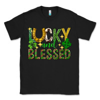 Black Lucky and blessed st. patricks day Classic Tee - Neo Western