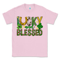 Bubblegum Pink Lucky and blessed st. patricks day Classic Tee - Neo Western