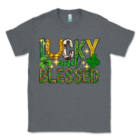 Charcoal Heather Lucky and blessed st. patricks day Classic Tee - Neo Western