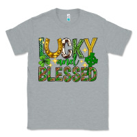 Heather Grey Lucky and blessed st. patricks day Classic Tee - Neo Western