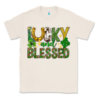 Natural Lucky and blessed st. patricks day Classic Tee - Neo Western