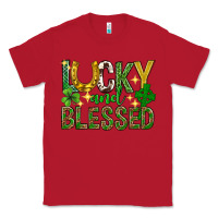 Red Lucky and blessed st. patricks day Classic Tee - Neo Western