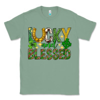 Sage Lucky and blessed st. patricks day Classic Tee - Neo Western