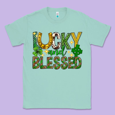 Lucky And Blessed St. Patricks Day Classic Tee Designed By Neo Western