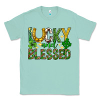 Seafoam Lucky and blessed st. patricks day Classic Tee - Neo Western
