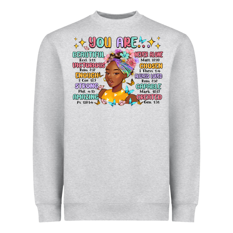 You Are Beautiful Victorious Enough Strong Heavyweight Sweatshirt by MaliasSmallBusiness | Teevron