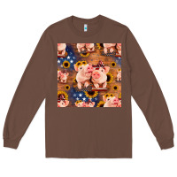 Chestnut american pigs seamless pattern Long Sleeve Tee - HRA Design Shop