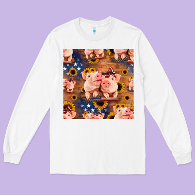 American Pigs Seamless Pattern Long Sleeve Tee Designed By Hra Design Shop