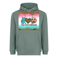 Sage peace love labradoodle Heavyweight Hoodie - Jasminsmagicworld