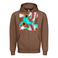 Chestnut baseball leopard turquoise cactus sunflower seamless pattern Zipper Hoodie - JahusDesignShop