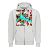 Dove Grey baseball leopard turquoise cactus sunflower seamless pattern Zipper Hoodie - JahusDesignShop