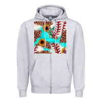 Heather Grey baseball leopard turquoise cactus sunflower seamless pattern Zipper Hoodie - JahusDesignShop