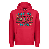 Cardinal sometimes i just have to let god fix it cus if i f Premium Hoodie - MaliasSmallBusiness