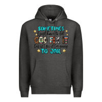 Charcoal Heather sometimes i just have to let god fix it cus if i f Premium Hoodie - MaliasSmallBusiness