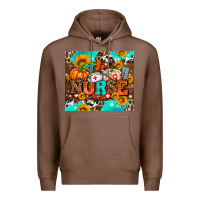 Chestnut pumpkin nurse with sunflower Premium Hoodie - AdoDesignShop