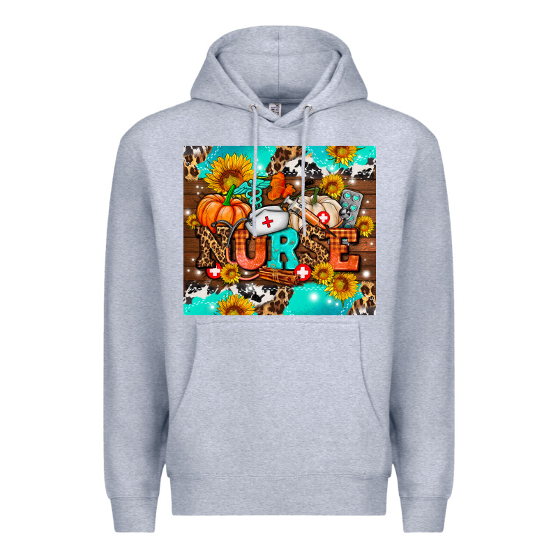 Pumpkin Nurse With Sunflower Premium Hoodie by AdoDesignShop | Teevron