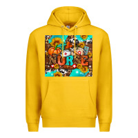 Lemon pumpkin nurse with sunflower Premium Hoodie - AdoDesignShop