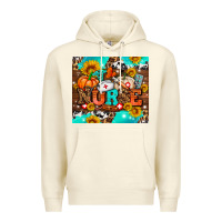 Sandshell pumpkin nurse with sunflower Premium Hoodie - AdoDesignShop