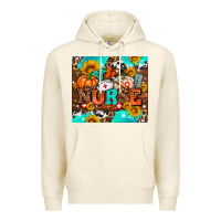 Tofu pumpkin nurse with sunflower Premium Hoodie - AdoDesignShop