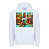 White pumpkin nurse with sunflower Premium Hoodie - AdoDesignShop