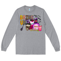 Heather Grey drink up witches Long Sleeve Tee - CowhideDigitalArt