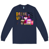 Navy drink up witches Long Sleeve Tee - CowhideDigitalArt
