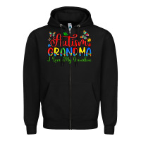 Black autism grandma i love my grandson Zipper Hoodie - Artiststas