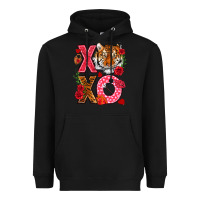 Black xoxo with tiger Heavyweight Hoodie - NancyCooperArtShop