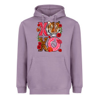 Lavender xoxo with tiger Heavyweight Hoodie - NancyCooperArtShop