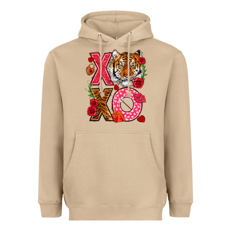 Xoxo With Tiger Heavyweight Hoodie by NancyCooperArtShop | Teevron