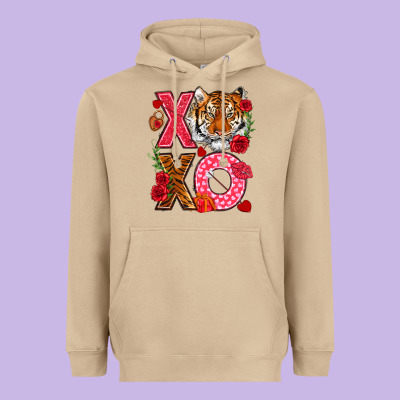 Xoxo With Tiger Heavyweight Hoodie Designed By Nancycooperartshop